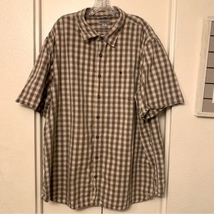 Carhartt Plaid Button Down Short Sleeve Shirt Size 3XL TALL
